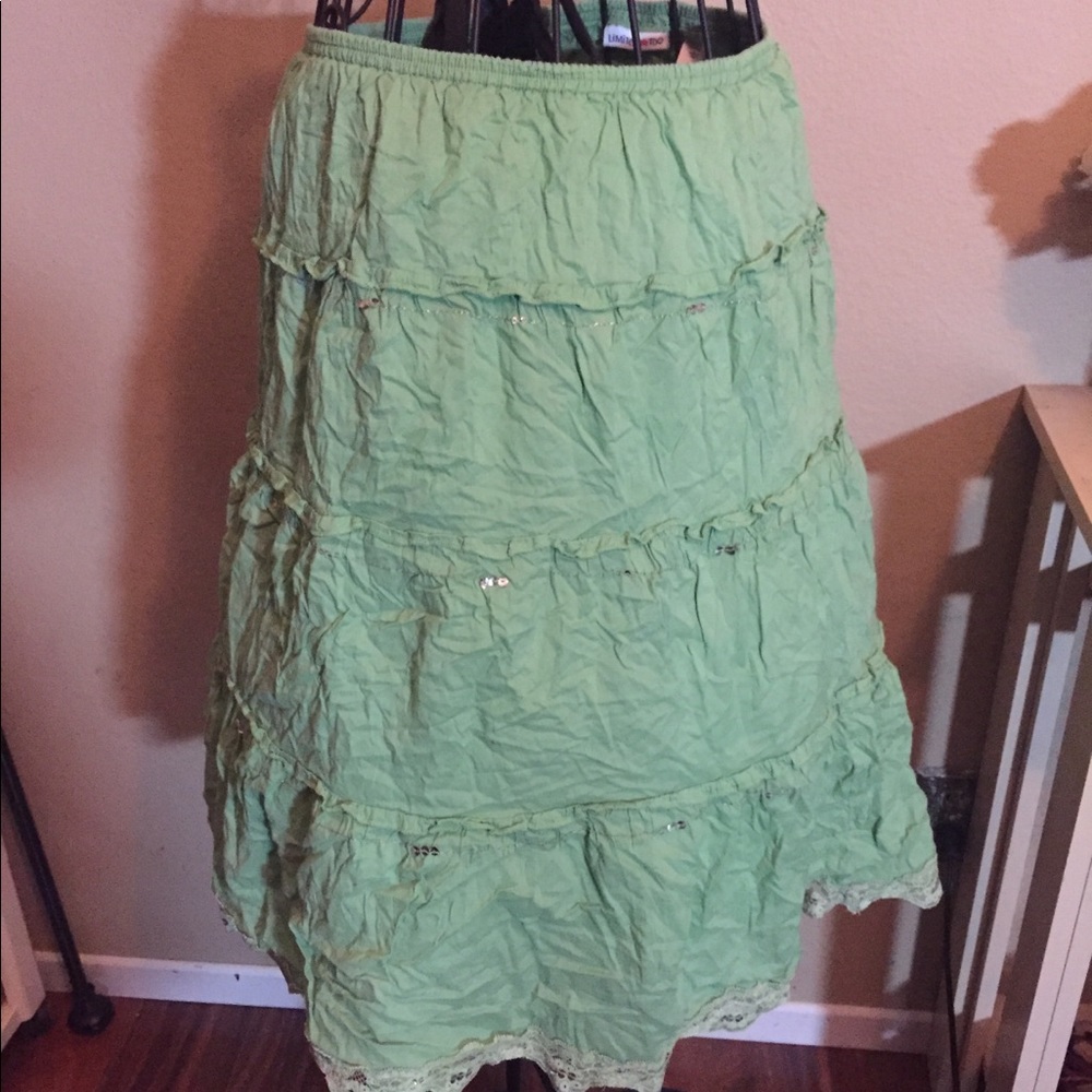 Limited too Green boho skirt